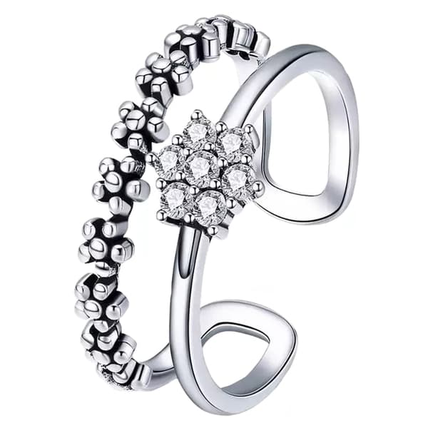 Anillo doble ajustable de plata 925