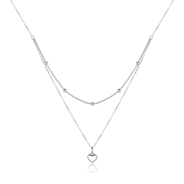 Collar de corazón de plata Collar de cadena Plata 925 Collar confiable
