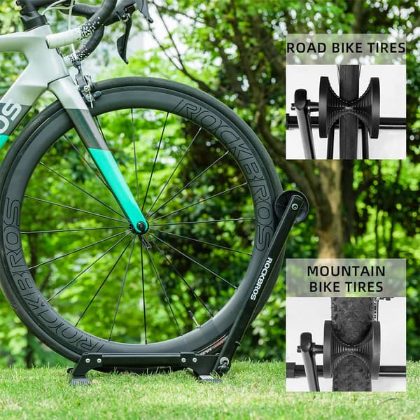 Cykelstativ til forhjul, stabilt, foldbart - sort