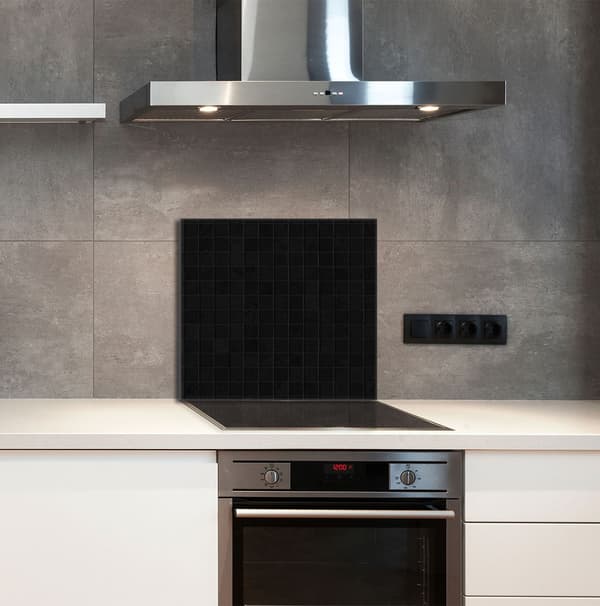GLASPANEL FÖR KÖK 65x60 Svart