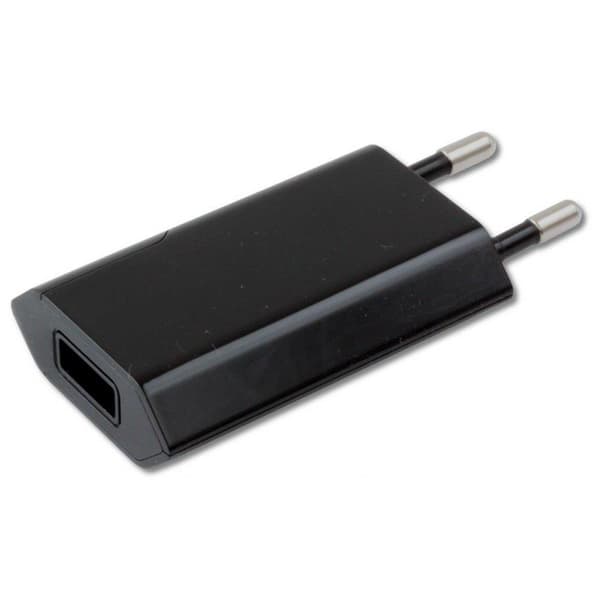Techly USB 5V 1A musta seinälaturi