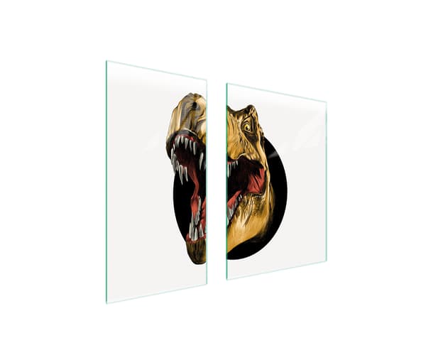 GLASBESKYTTELSESPLADE 75x52 DINOSAUR