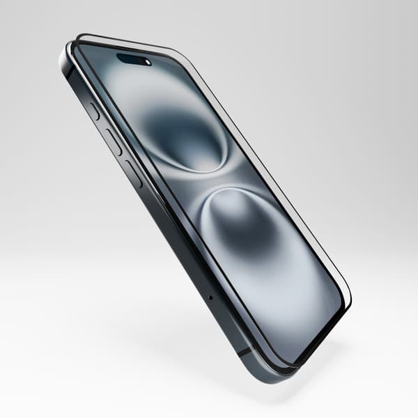 Hybridglas med sort ramme til iPhone 16 Plus / iPhone 15 Pro Max / iPhone 15 Plus Fleksibelt glas D3O