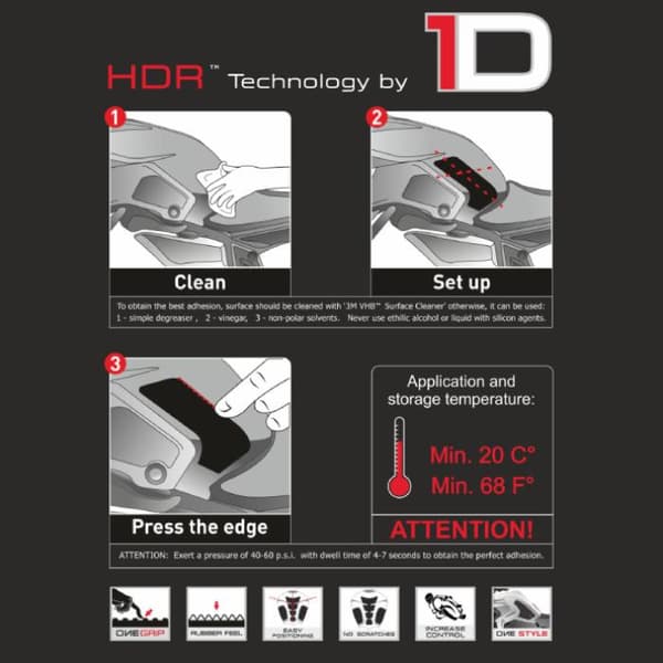ONEDESIGN Side Grip HDR Universal Kit Stor Transparent