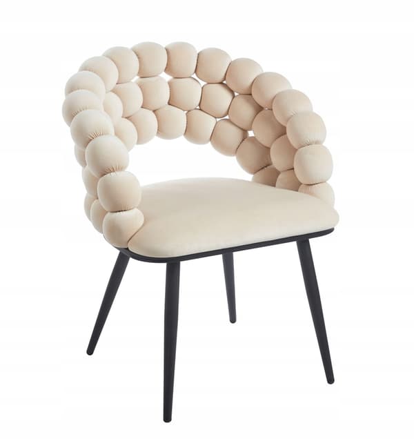 BOBLEBEIGE GLAMOUR ELEGANT Furnitex fløjlsboblestol