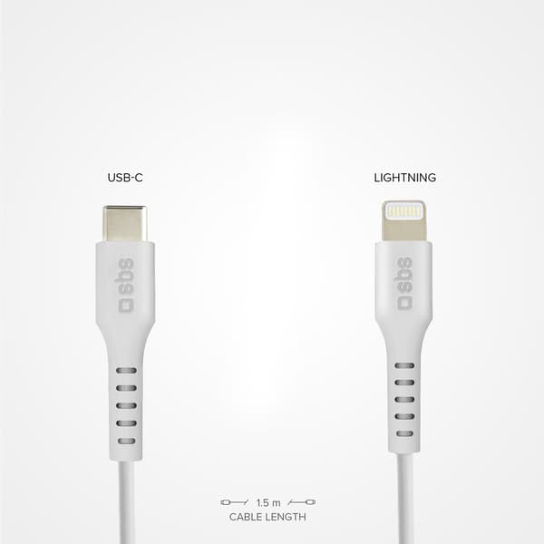 MFi-certifierad USB-C till iPhone Lightning-kabel 1 m - Vit