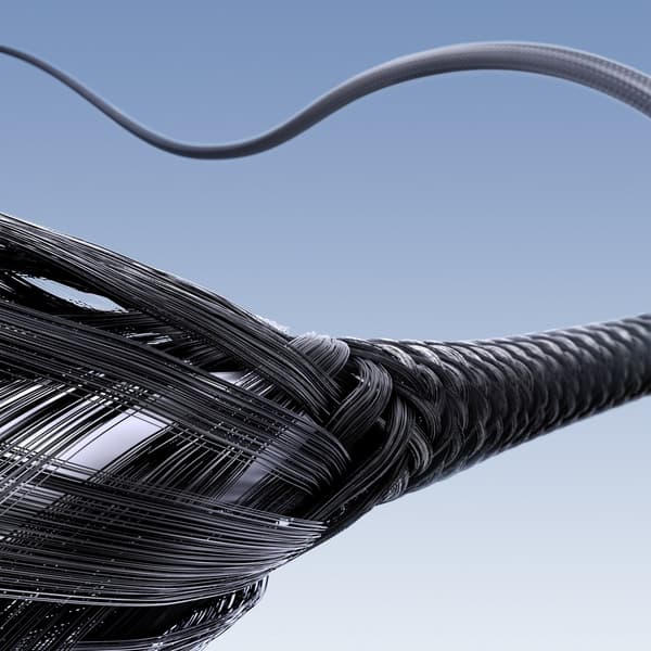 S-A28 Flätad USB-C-kabel 60W 2m - Svart