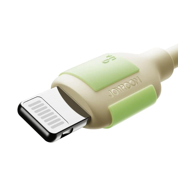 USB-A - iPhone Lightning-kabel med fluorescerande spets 3A 2m - Beige