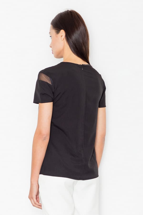 Netbluse med korte ærmer, sort M468, størrelse L