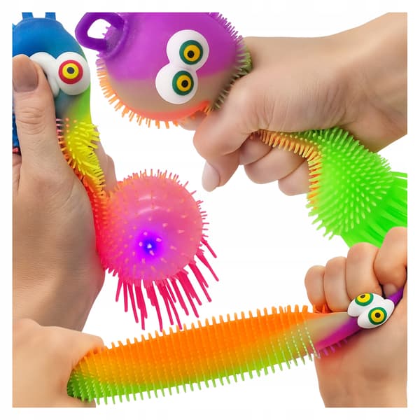 12x Squishy blæksprutte stretch glødblankt sæt 21cm displayset