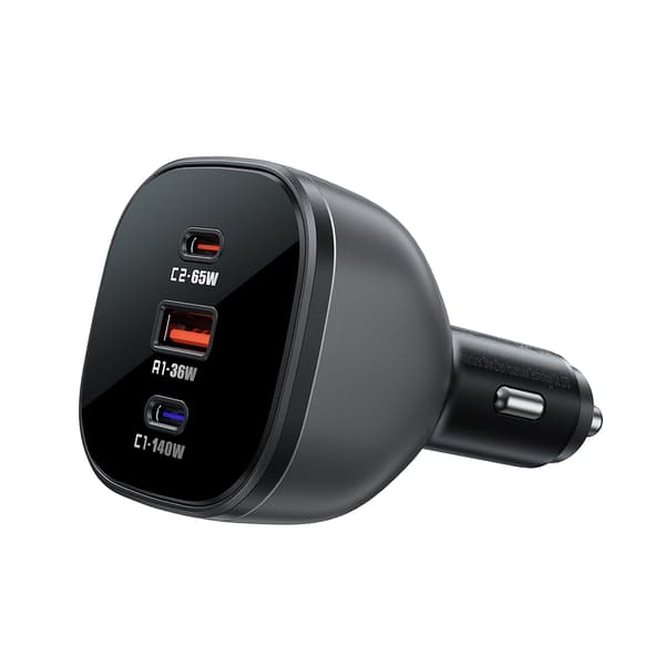B14 165W Biloplader 2x USB-C 1x USB-A - Sort