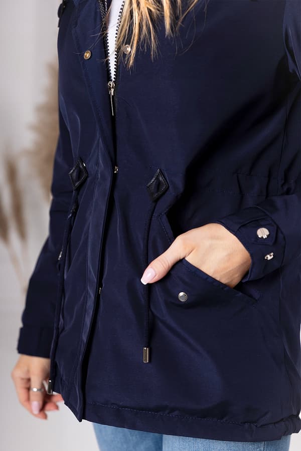 FORÅRSFRAKKE MED HÆTTE PARKA 3 FARVER Transitional 7XL Sort
