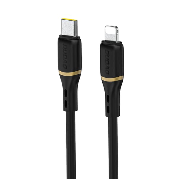 USB-C - iPhone Lightning -kaapeli silikonipunoksella 30W 1m - musta