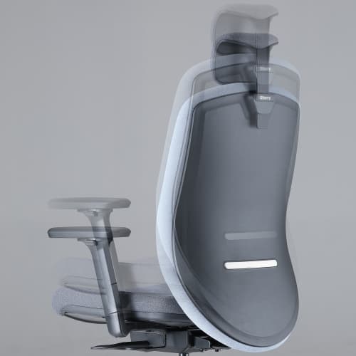 Up Up Athene ergonomisk kontorstol Sort, Grå + Blåt stof