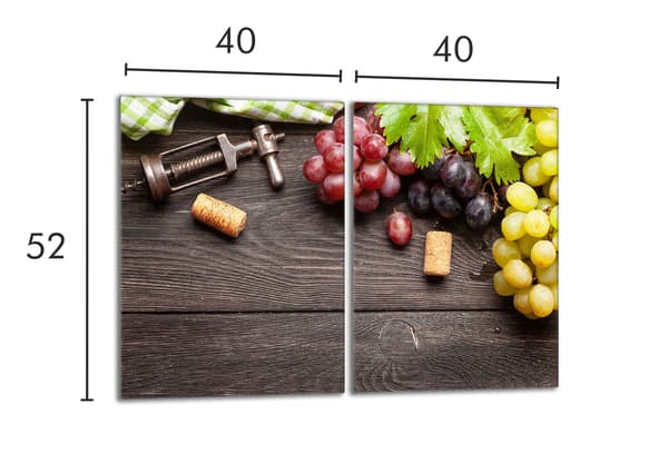 Lasinen suojalevy liedelle 2x40x52 Hedelmä