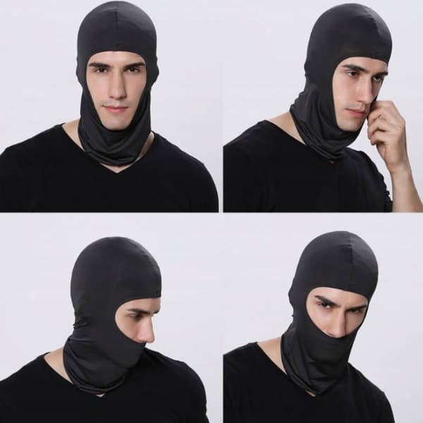Universal elastisk balaklava til motorcykler, cykler, sort