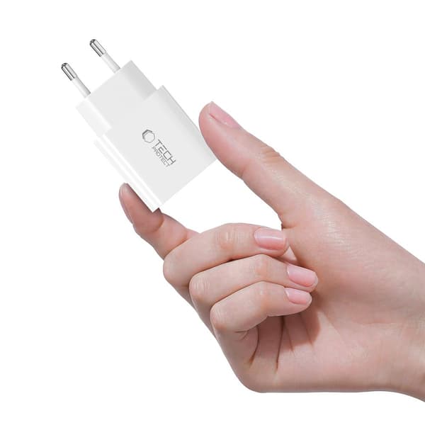 USB-C vægoplader med USB-C PD 20W kabel - Hvid