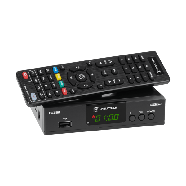 Tuner decoder TV DVB-T2 H.265 HEVC USB Cabletech