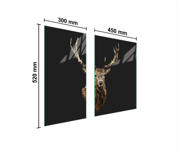 GLASBESKYTTELSESPLADE 75x52 DEER