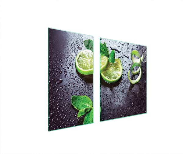 GLASBESKYTTELSESPLADE TIL KOMFUR 90x52 LIME