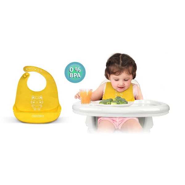 Milo Ricokids barnstol med bord + haklapp, grå
