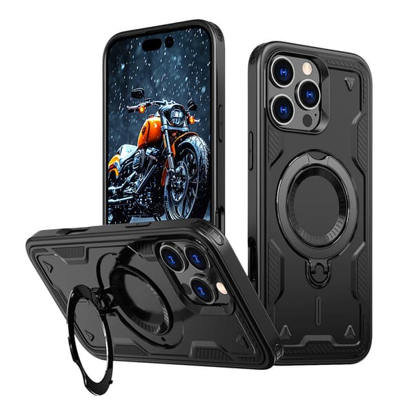 iPhone 16 Pro Hybrid Armor Trendy MagSafe-etui - Sort