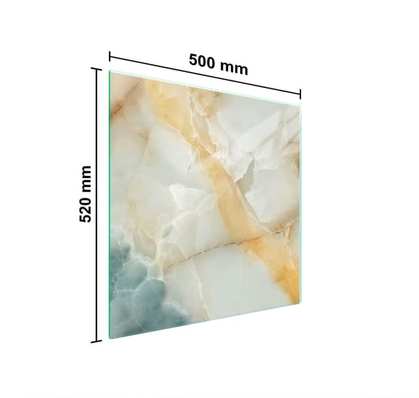 GLASSKYDDSPLÅT FÖR SPIS 50x52 MARMOR