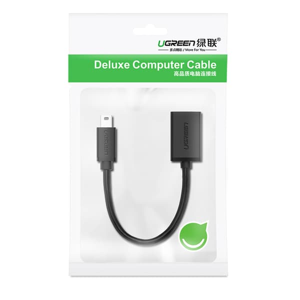 Mini USB-B (han) - USB-A (hun) OTG-adapter 10 cm - grå