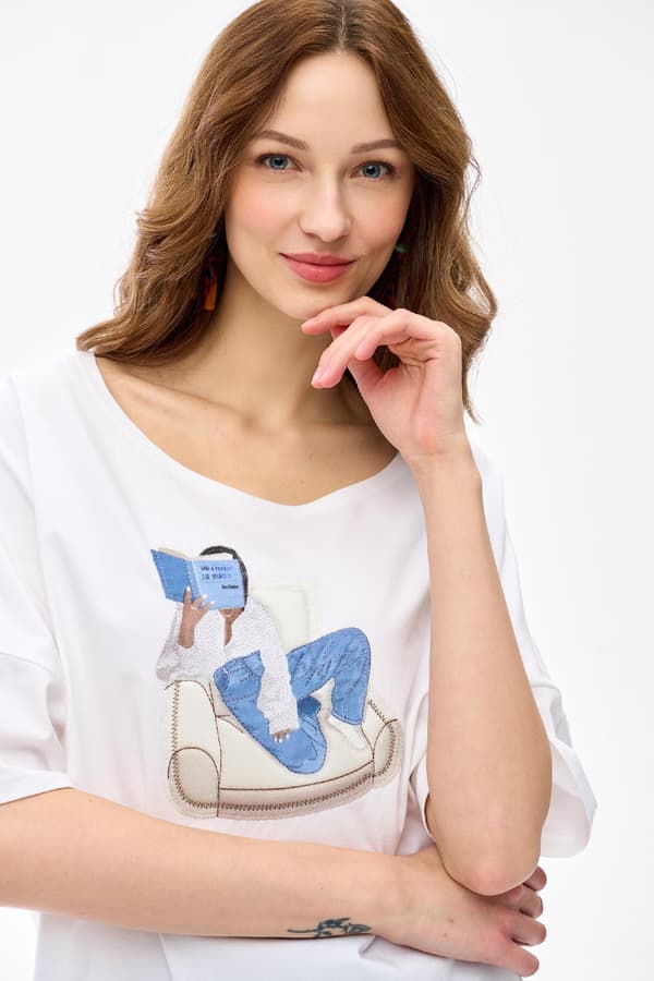 Tina Damebluse Ecru 40/42