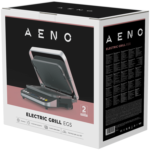 AENO EG5 Elgrill 2000W 6 program Upptining 320x220 Svart