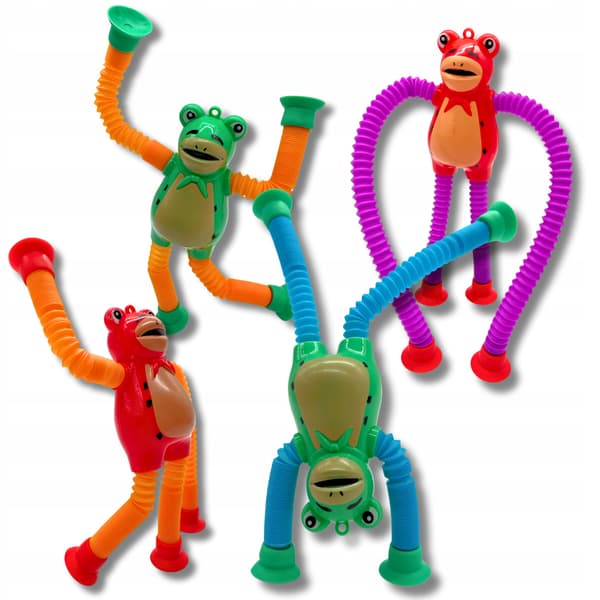 Stretching groda sensorisk anti-stress sugkoppror pop med LED