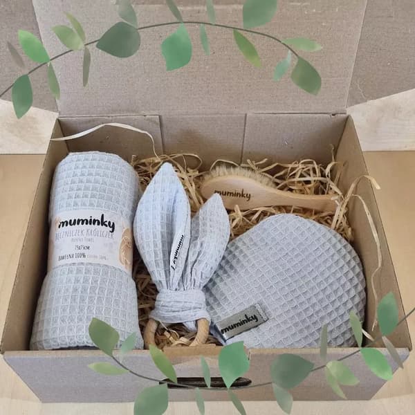 Presentset för nyfödda | Ljusgrå