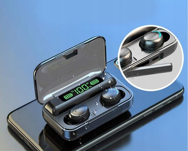 Trådløs powerbank Bluetooth 5.0 øretelefoner