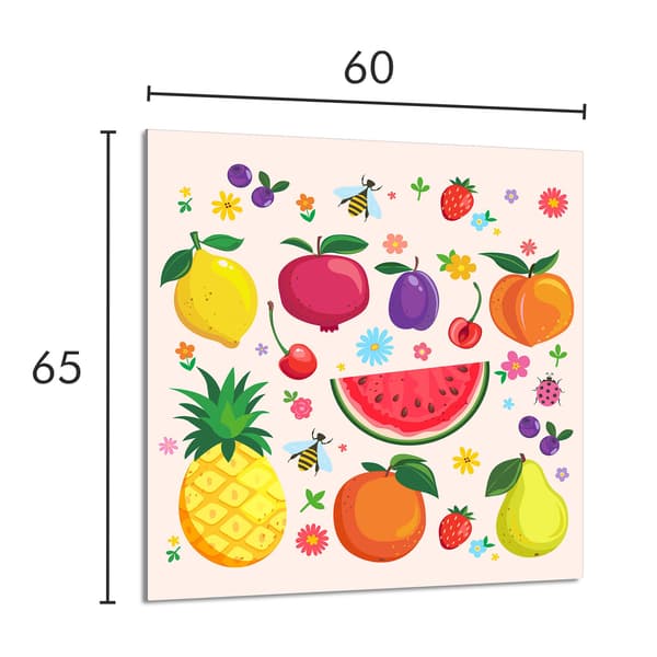 GLASPANEL FÖR KÖK 60x65 Frukt