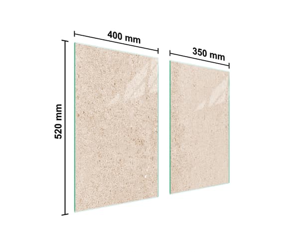 GLASSKYDDSPLÅT FÖR SPIS 75x52 BEIGE