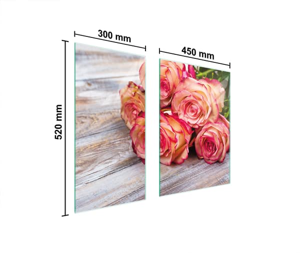GLASBESKYTTELSESPLADE 75x52 ROSE