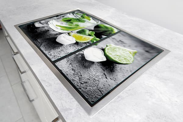 GLASBESKYTTELSESPLADE TIL KOMFUR 75x52 LIME