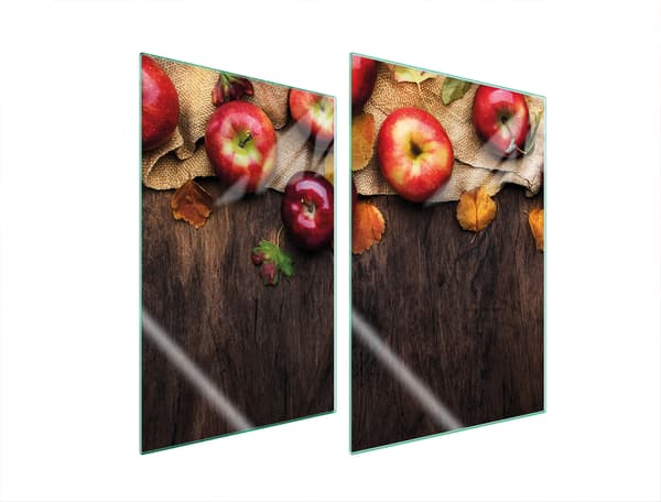 GLASSKYDDSPLATTA FÖR KÖK 2x35x52 ÄPPLEN