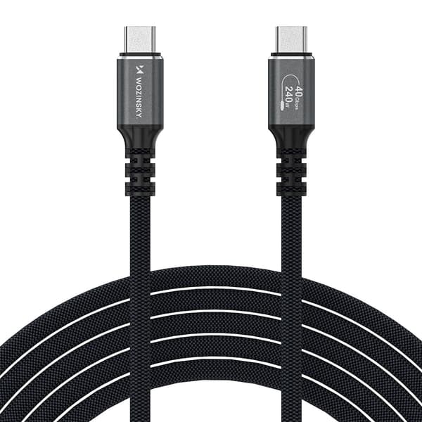 Thunderbolt 4 USB-C -kaapeli 240W 4K 1m - Musta
