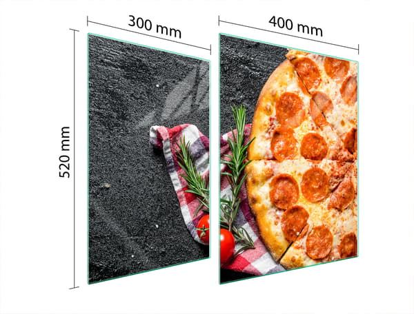 GLASSKYDDSPLATTA FÖR SPIS 70x52 PIZZA