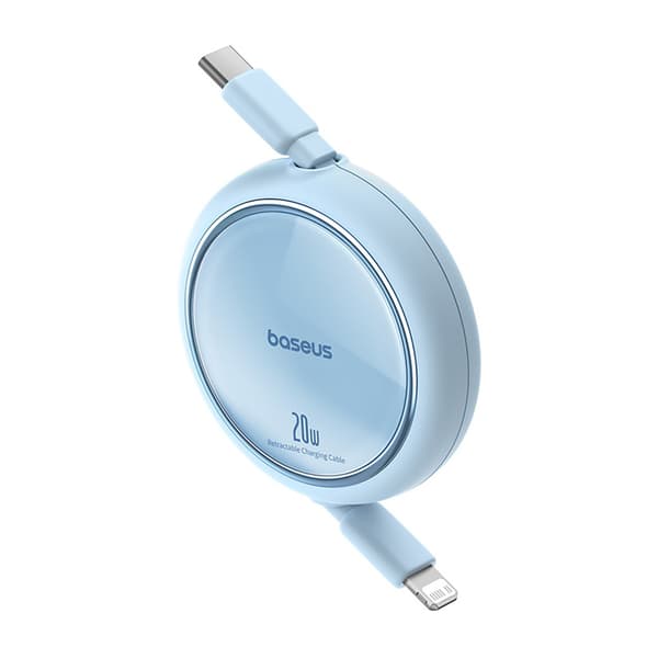 Free2Pull USB-C Sisäänvedettävä Kaapeli - iPhone Lightning 20W 1m - Sininen