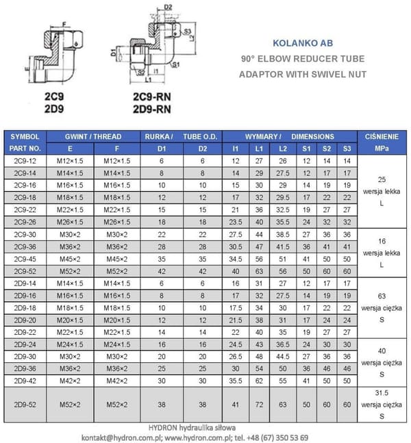 Albue AB 90° M27x2 18L