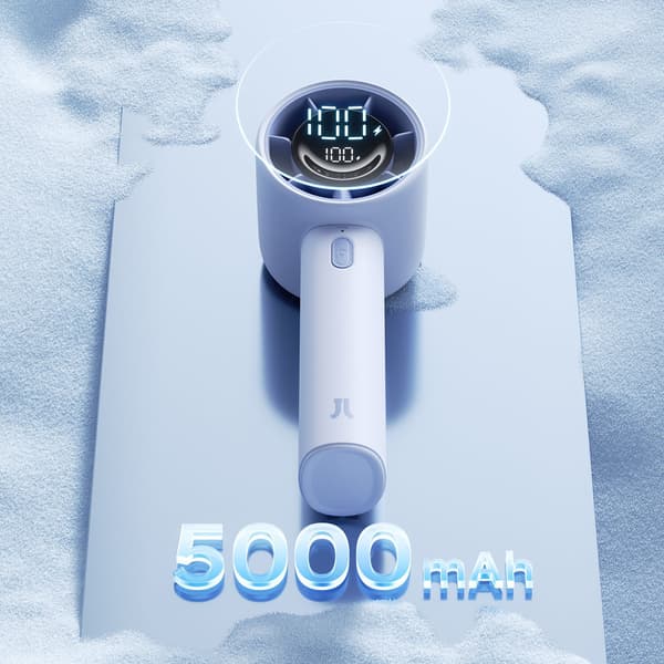 Mini bärbar fläkt 5000mAh LED - blå
