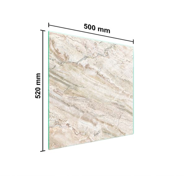 GLASSKYDDSPLÅT FÖR SPIS 50x52 MARMOR