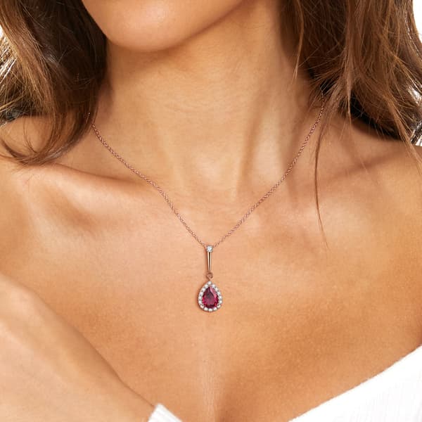 Collar de cadena de plata 925 con granate Trusky