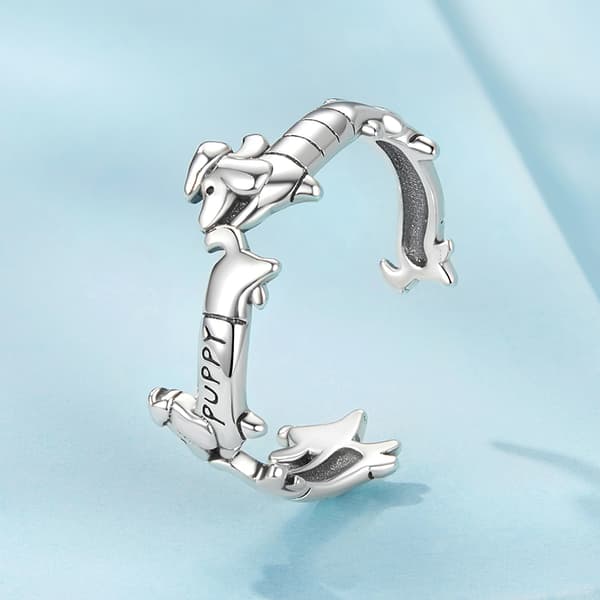 Anillo de plata ajustable para perro 925 Plata Trusky
