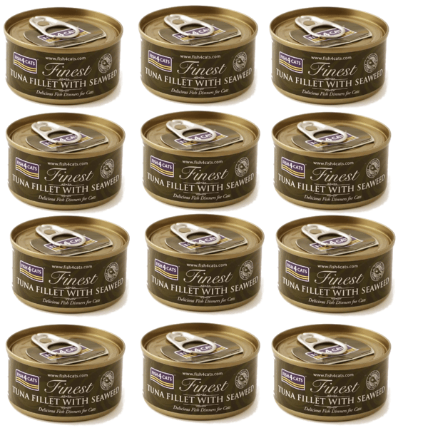 FISH4CATS Tonfiskfilé med alger - våtfoder för katter - 12x70g
