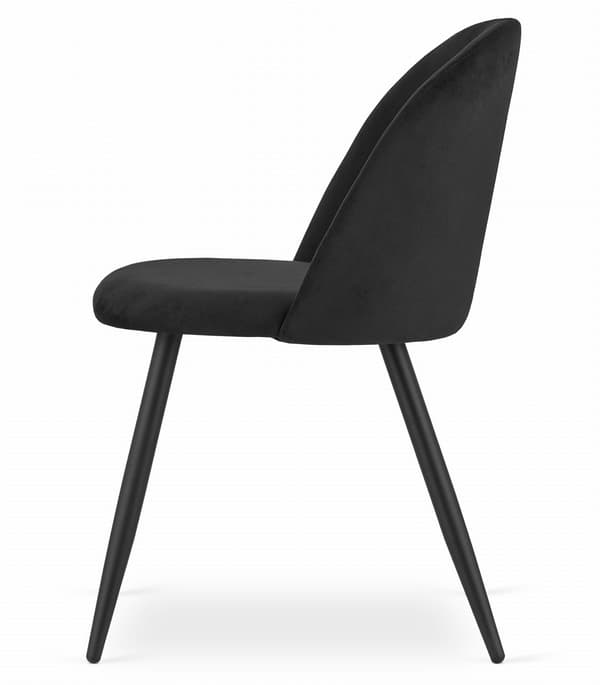 BELLO stol - sort fløjl / sorte ben x 1