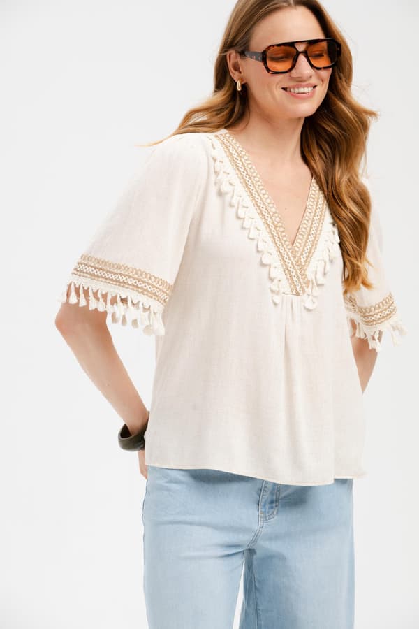 Damebluse Amanda Lys Beige 42