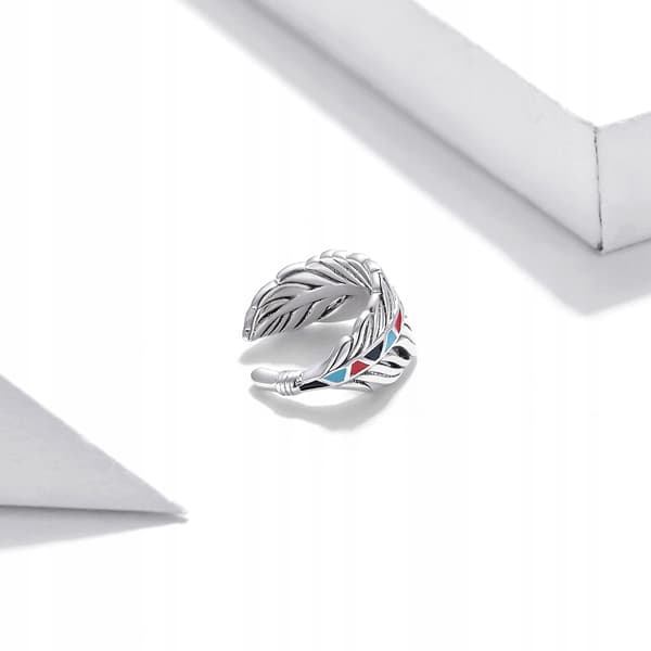 Pendiente de plata con forma de pluma, pendientes de plata 925 Trusky